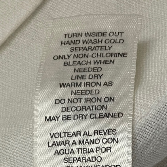 Chico’s Linen Jacket Optic White Silver Beaded Trim Women’s Size 0 US Small S - Picture 5 of 9